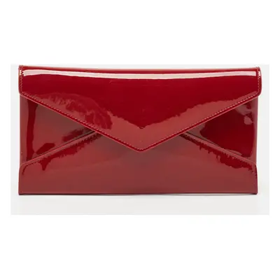 Saint Laurent Red Patent Leather Paloma Envelope Clutch