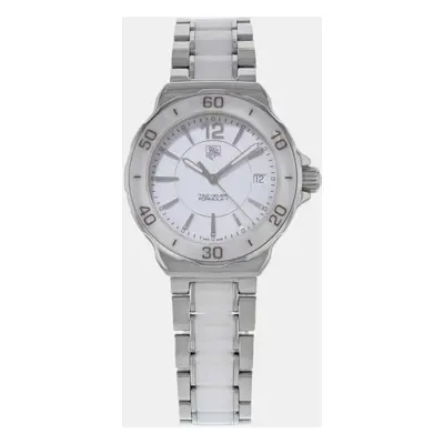 Tag Heuer White Stainless Steel Ceramic Formula WAH1211.BA086 Quartz Women's Wristwatch mm