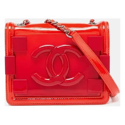 Chanel Orange/Red Plexiglass Boy Brick Bag