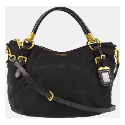 Prada Black Nylon Tote Handbag