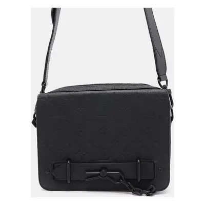 Louis Vuitton Noir Taurillon Leather Steamer Messenger Bag