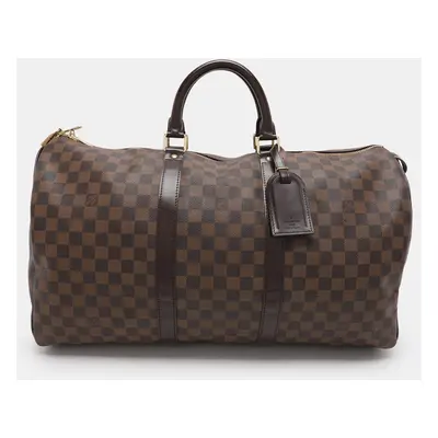 Louis Vuitton Damier Ebene Canvas Keepall Bag