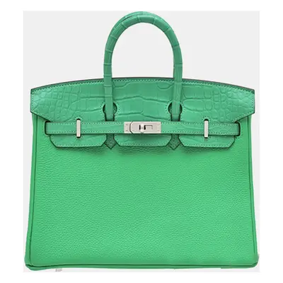 Hermes Vert Comics Togo Leather/Matte Alligator Crocodile Skin Birkin Bag