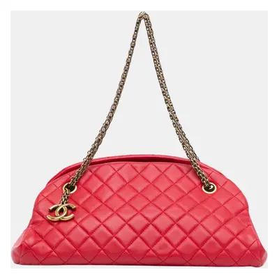 Chanel Red Medium Lambskin Just Mademoiselle Shoulder Bag