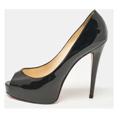 Christian Louboutin Black Patent Leather Very Prive Pumps Size 39.5