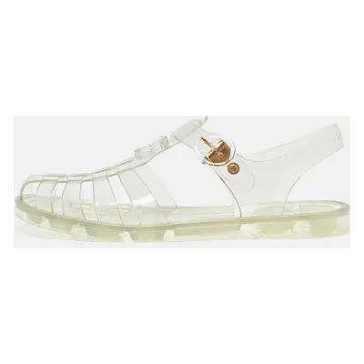 Gucci Transparent Rubber GG Fisherman Sandals Size