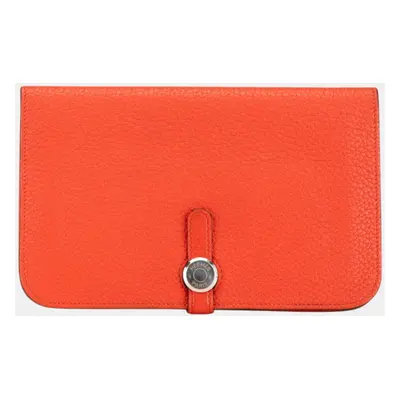 Hermes Dogon GM Long Wallet Orange