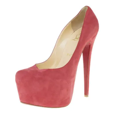 Christian Louboutin Pink Suede Daffodile Platform Pumps Size