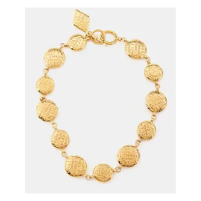 Chanel Logo Gold Tone Necklace