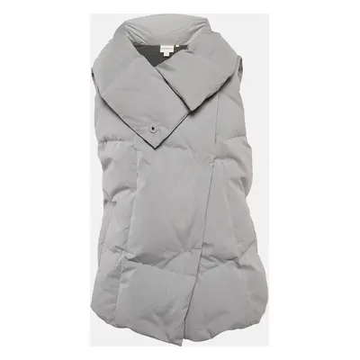 Pure DKNY Grey Cotton Blend Quilted Down Vest