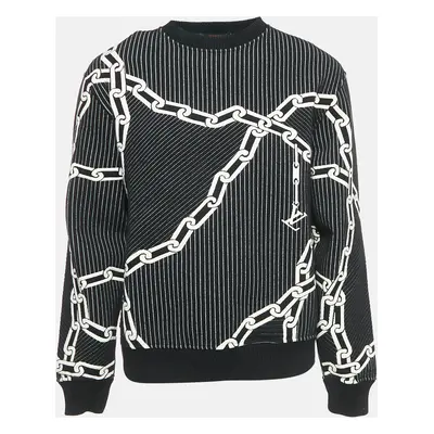 Louis Vuitton Black Quilted 3D Effect Chain Knit Sweatshirt