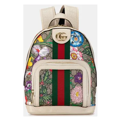 Gucci Multicolour GG Supreme Flora Ophidia Small Backpack