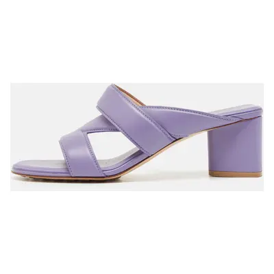 Bottega Veneta Lavender Leather The Band Slide Sandals Size