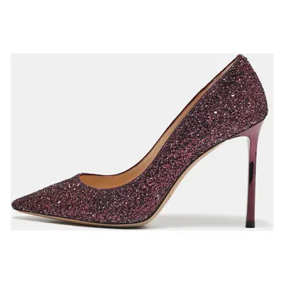 Jimmy Choo Purple Glitter Romy Pumps Size