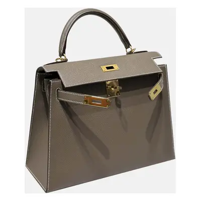 Hermes Elephant grey (Etoupe) Epsom leather kelly bag