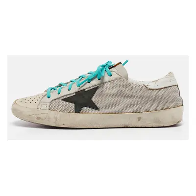 Golden Goose White Leather and Mesh Superstar Low Top Sneakers Size