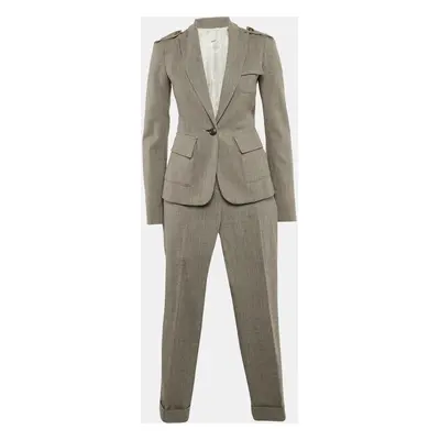 Diane von Furstenberg Grey Wool Pants Suit