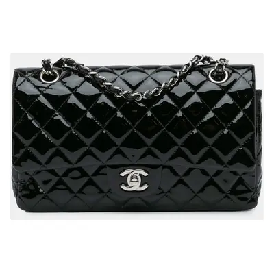 Chanel Black Medium Classic Patent Double Flap Bag