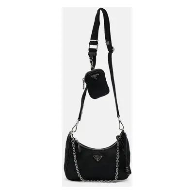 Prada Black Nylon and Leather Re-Edition Shoulder Bag