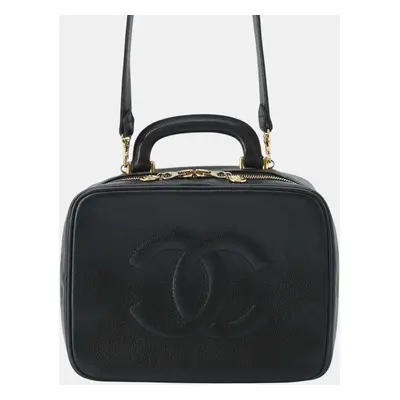 Chanel Black Caviar Leather CC Vanity Shoulder Bag