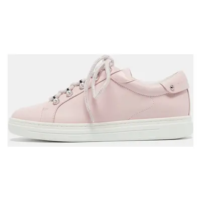 Jimmy Choo Pink Leather Antibes Sneakers Size