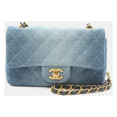 Chanel Navy Denim Chain Shoulder Bag