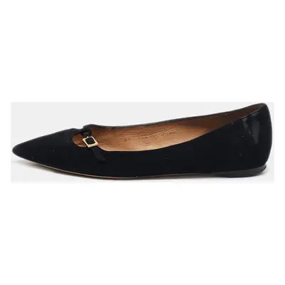 Salvatore Ferragamo Black Suede Ballet Flats Size