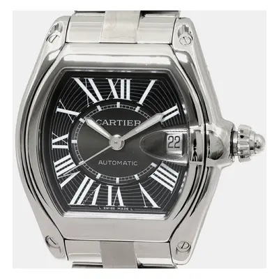 Cartier Black Stainless Steel Roadster W62041V3 Automatic Men's Wristwatch mm