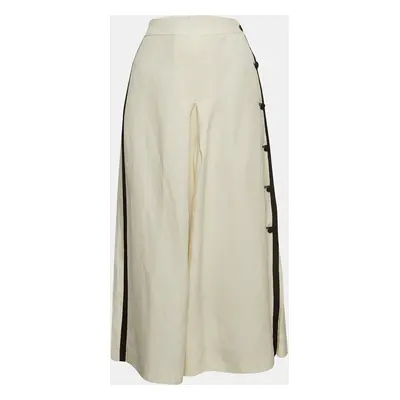 Max Mara Cream Linen Blend Nievo Culottes