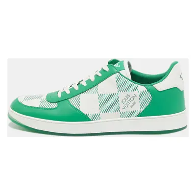 Louis Vuitton Green/White Canvas and Leather Rivoli Low Top Sneakers Size