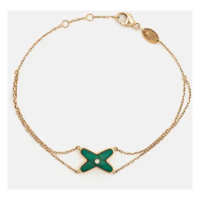 Chaumet Jeux de Liens Malachite Diamonds 18k Rose Gold Bracelet