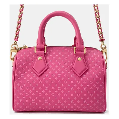 Louis Vuitton Speedy Bandouliere Rose Monogram Nanogram Size