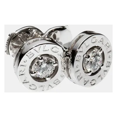 Bvlgari 18K White Gold and Diamond Bvlgari Bvlgari Stud Earrings