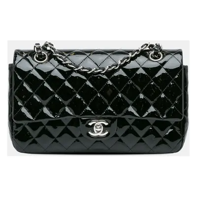 Chanel Black Medium Classic Patent Double Flap Bag