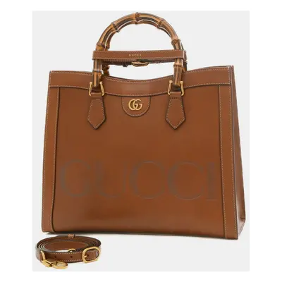 Gucci Brown Leather Medium Diana Shoulder Bag