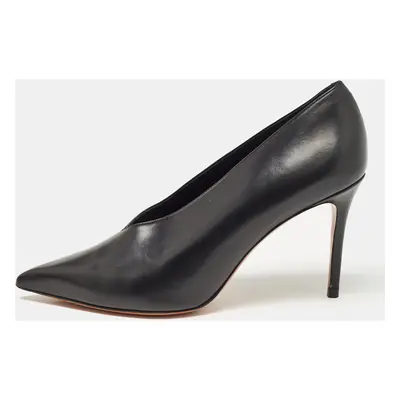 Celine Black Leather V Neck Pumps Size 37.5