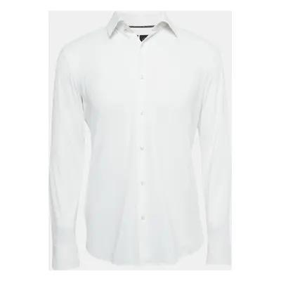 Boss By Hugo Boss White Jersey Button Front Shirt