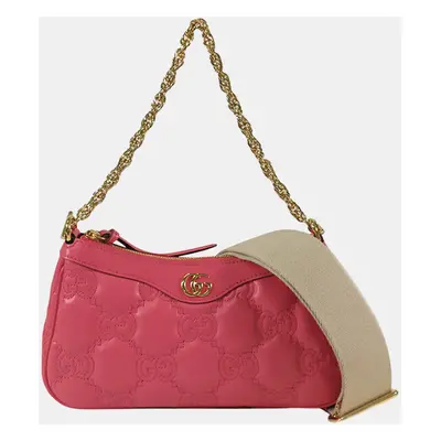 Gucci Pink Leather Small GG Shoulder Bag