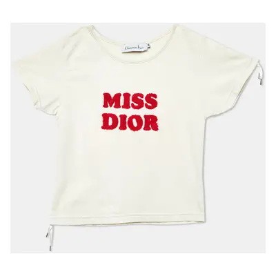 Christian Dior Kids Off-White Tufted Cotton Top Yrs