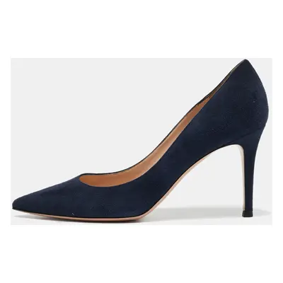 Gianvito Rossi Navy Blue Suede Gianvito Pumps Size