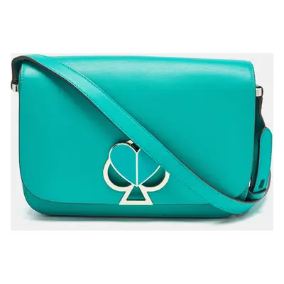 Kate Spade Green Leather Nicola Twist Lock Shoulder Bag