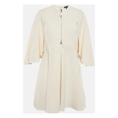 Louis Vuitton Cream Silk Flared Mini Dress