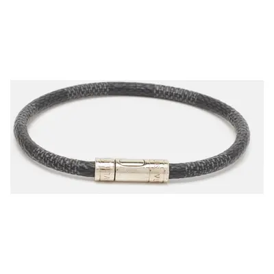 Louis Vuitton Damier Graphite Canvas Silver Tone Bracelet