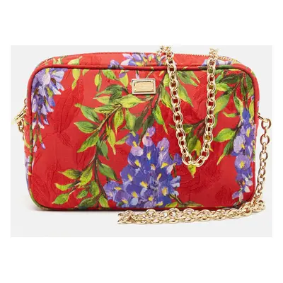 Dolce & Gabbana Multicolor Floral Print Fabric Miss Glam Chain Shoulder Bag