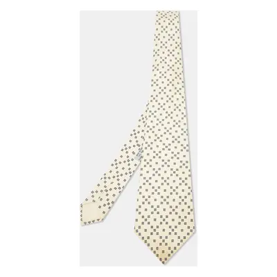 Hermès Beige Patterned Silk Classic Tie