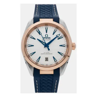 Omega Silver 18k Rose Gold Stainless Steel Seamaster Aqua Terra 220.22.38.20.02.001 Automatic Me