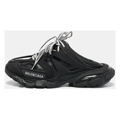 Balenciaga Black Faux Leather Track Mule Sneakers Size