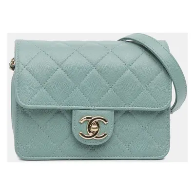 Chanel Blue Mini Caviar Like a Wallet Flap