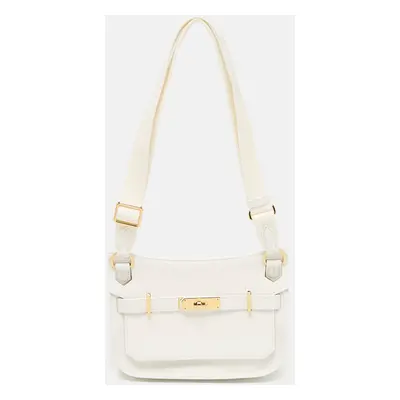 Hermes New White Swift Leather Gold Finish Jypsiere Mini Bag