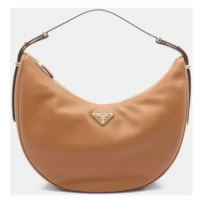 Prada Brown Leather Hobo Bag